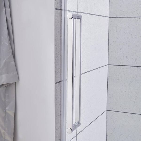 Lenny 60 in. W x 78.74 in. H Frameless Sliding Shower Door in Chrome
