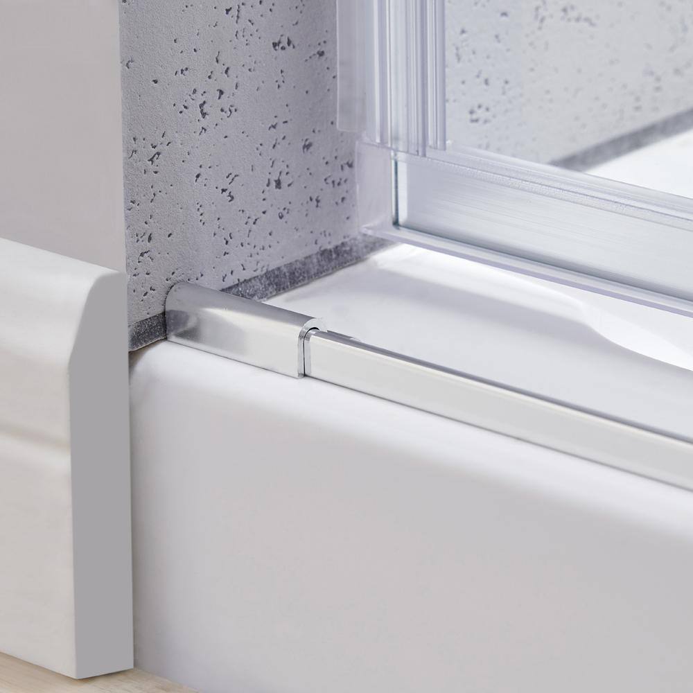 Lenny 60 in. W x 78.74 in. H Frameless Sliding Shower Door in Chrome