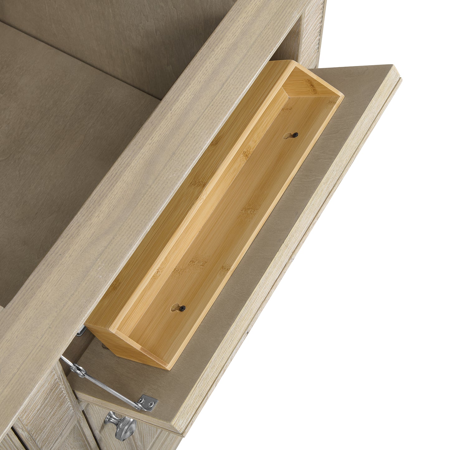 Renovate for Less Atlanta Lorelai 60" Double Vanity, Whitewashed Oak, w/ 3 CM Siberian Silestone Top