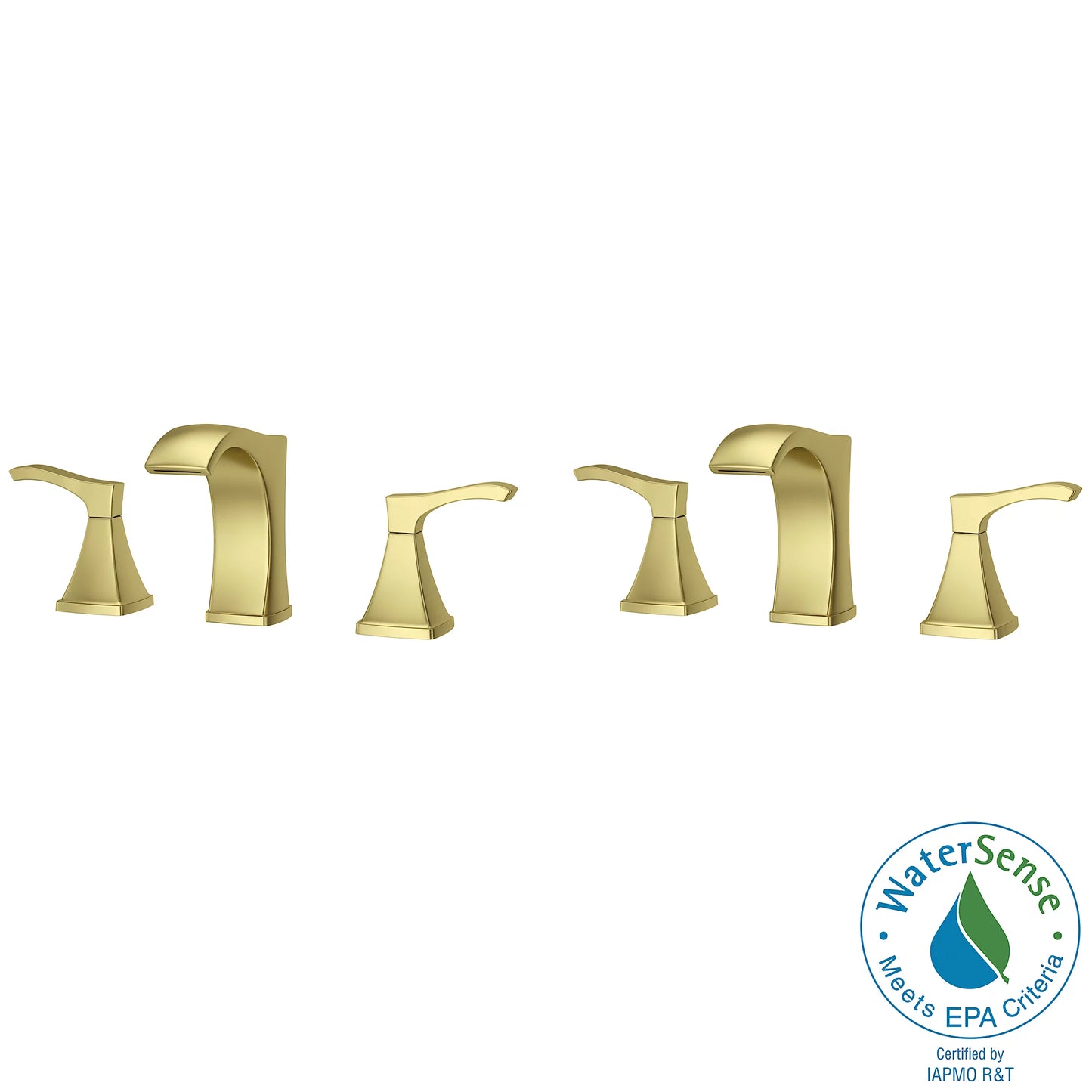Venturi 8" Widespread Bath Faucet in Brushed Gold
