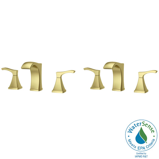 Venturi 8" Widespread Bath Faucet in Brushed Gold