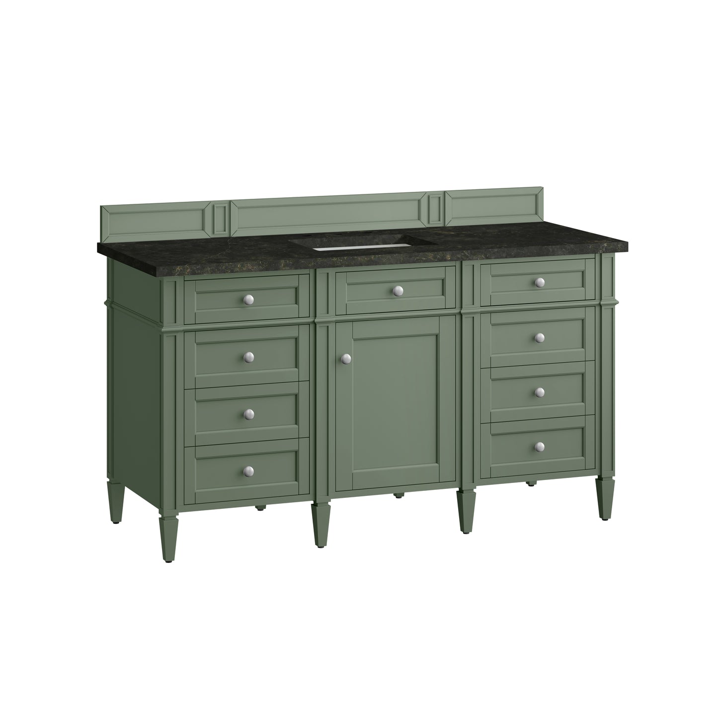 Renovate for Less Atlanta Brittany 60" Single Vanity, Smokey Celadon, w/ 3 CM Phantome Eclos Top