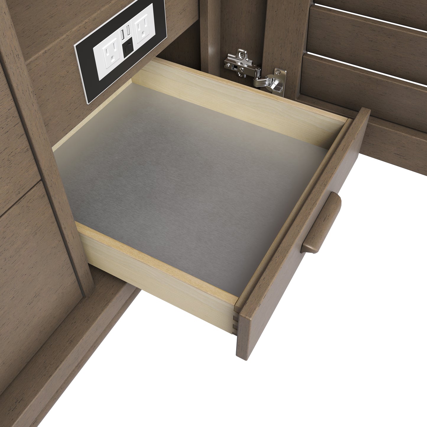 Renovate for Less Atlanta Portland 60" Double Vanity Whitewashed Walnut w/ 3 CM White Zeus Silestone Top