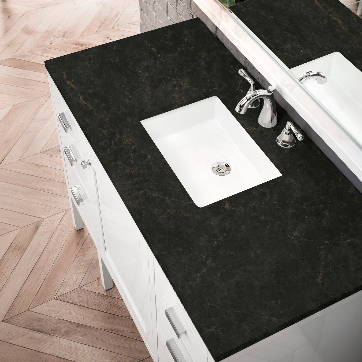 Renovate for Less Atlanta Addison 48" Single Vanity, Glossy White, w/ 3 CM Phantome Eclos Top