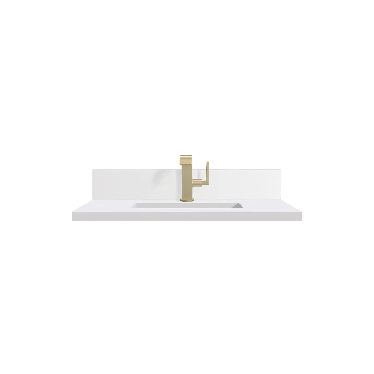 30" Single Top, Single-Hole, 3 CM White Zeus Silestone w/ Backsplash & Sink
