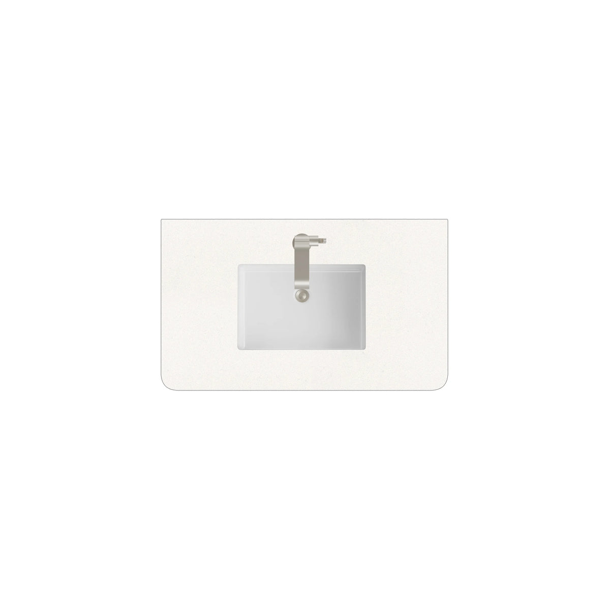 36" Single Radius Cut Top, 3 CM White Zeus Silestone w/ Sink