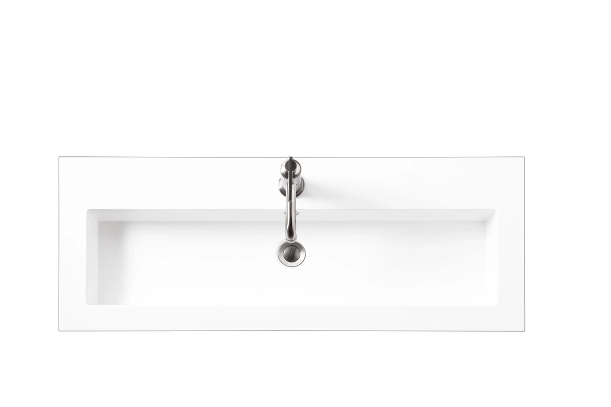 Composite Countertop 39.5" W x 15.4" D Sink, White Glossy