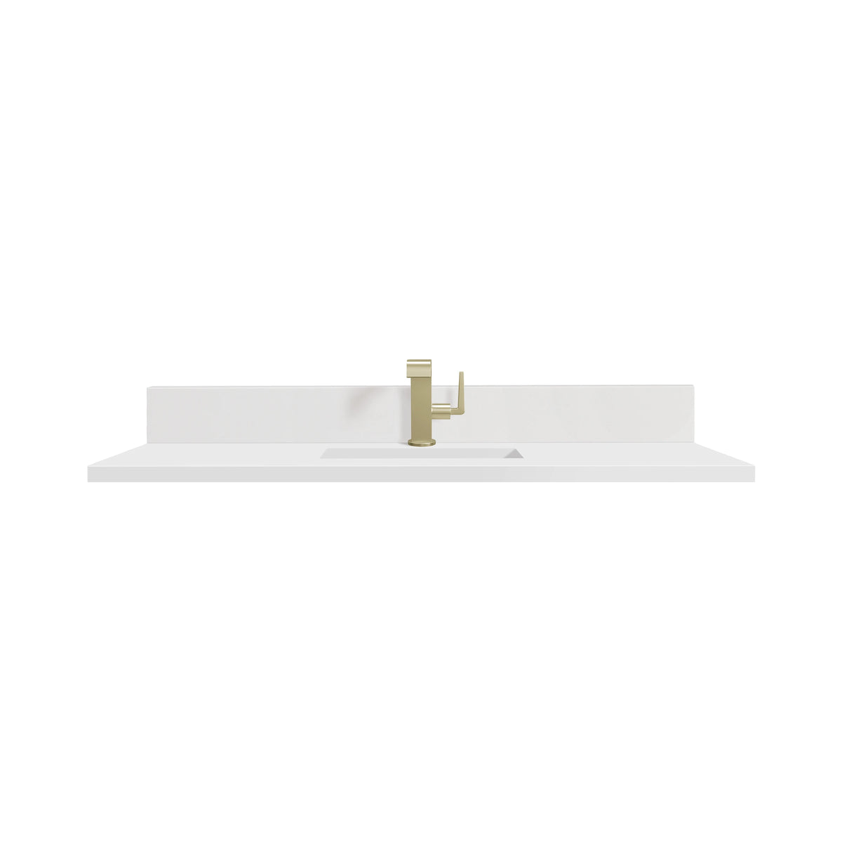 48" Single Top, Single-Hole, 3 CM White Zeus Silestone w/ Backsplash & Sink