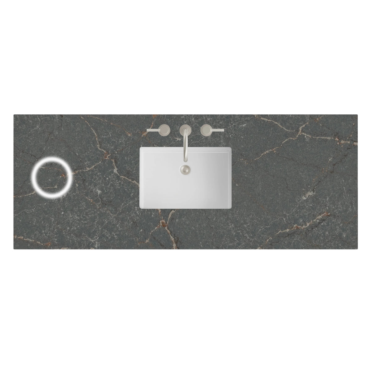60" Single Top, 3 CM Parisien Bleu Silestone w/ Sink & FreePower Wireless Charger