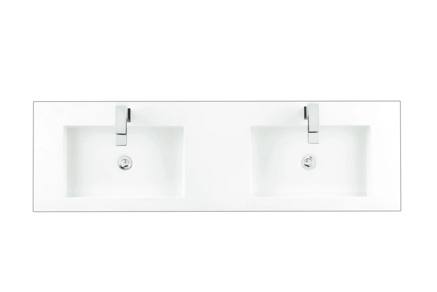 Renovate for Less Atlanta 59" Double Top, Composite Stone, Glossy White Finish