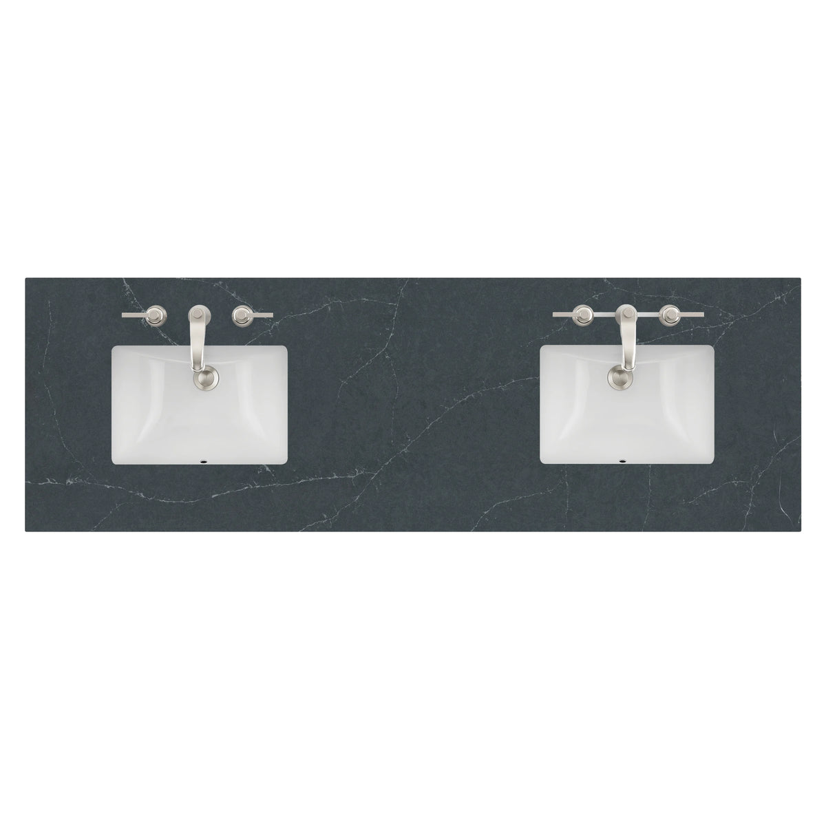 72" Double Top, 3CM Charcoal Soapstone Silestone w/ Sink