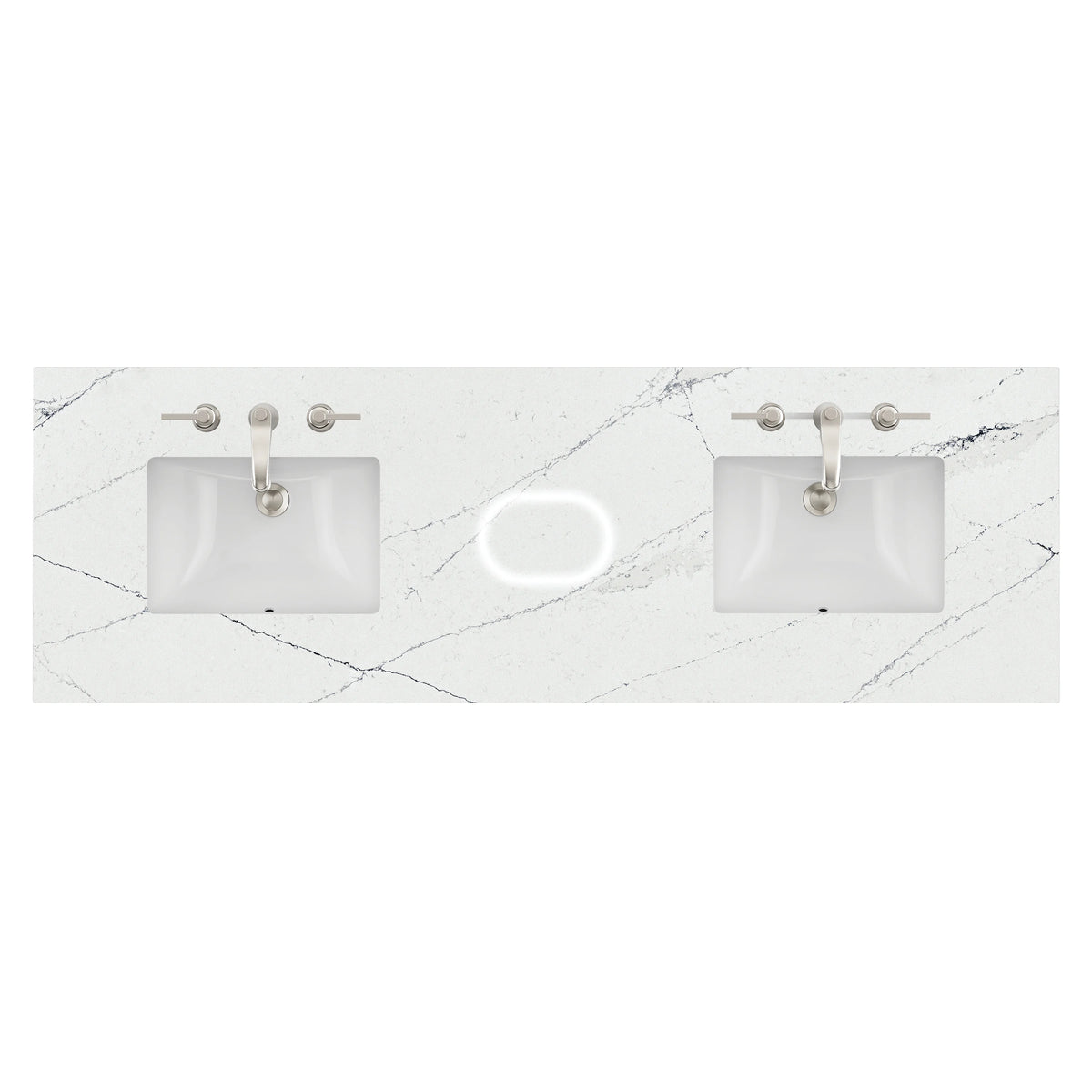 72" Double Top, 3 CM Ethereal Noctis Silestone w/ Sink & FreePower Wireless Charger (040)