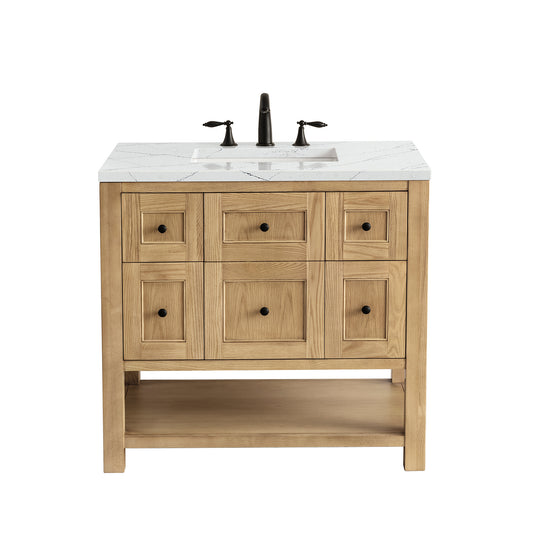 Breckenridge 36" Single Vanity, Light Natural Oak w/ 3CM Ethereal Noctis Top James Martin Vanities