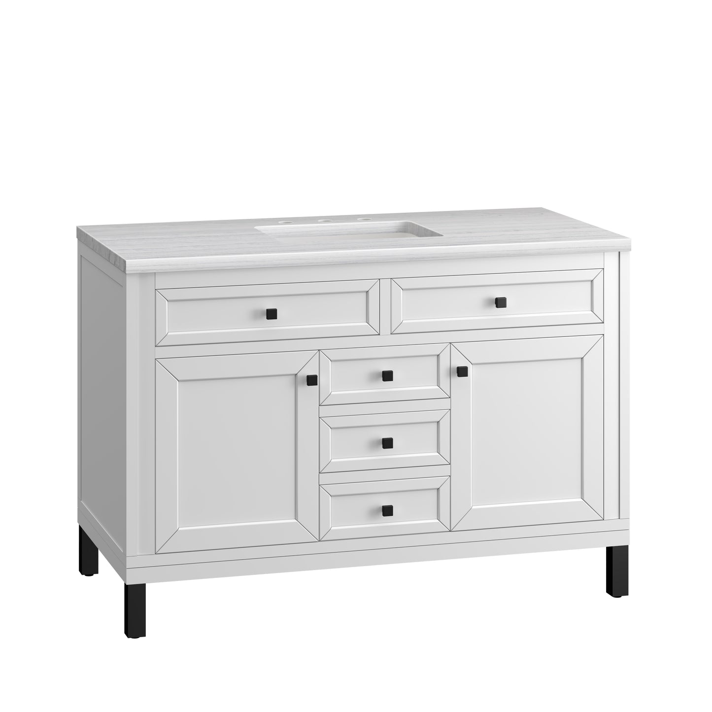 Bathroom Vanities Outlet Atlanta Renovate for LessChicago 48" Single Vanity, Glossy White w/ 3CM Arctic Fall Top