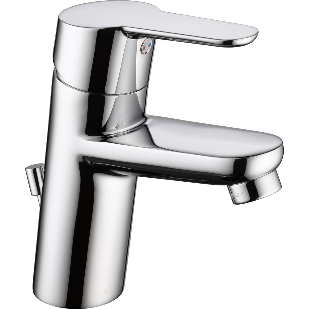 Delta Chrome Modern Single Hole Bathroom Faucet Delta