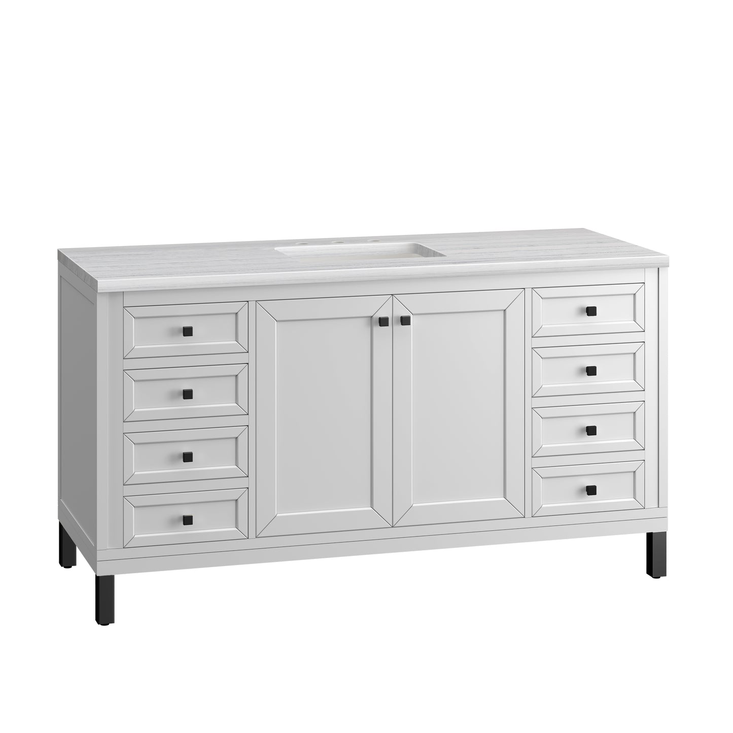 Bathroom Vanities Outlet Atlanta Renovate for LessChicago 60" Single Vanity, Glossy White w/ 3CM Arctic Fall Top