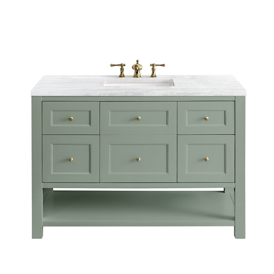 Breckenridge 48" Single Vanity, Smokey Celadon w/ 3CM Arctic Fall Top James Martin Vanities