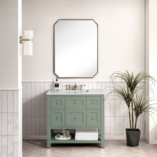 Breckenridge 36" Single Vanity, Smokey Celadon w/ 3CM Arctic Fall Top James Martin Vanities