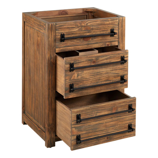 24" Maysville Vanity Base in Gray Wash -All Wood- Signature Hardware