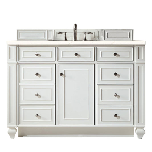 Bristol 48" Single Vanity, Bright White, w/ 3 CM Eternal Marfil Quartz Top James Martin Vanities