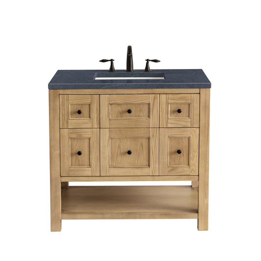 Breckenridge 36" Single Vanity, Light Natural Oak w/ 3CM Charcoal Soapstone Top James Martin Vanities