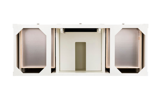 Renovate for Less Atlanta Brittany 60" Single Vanity in Bright White, w/ 3 CM Tajnar Eclos Top