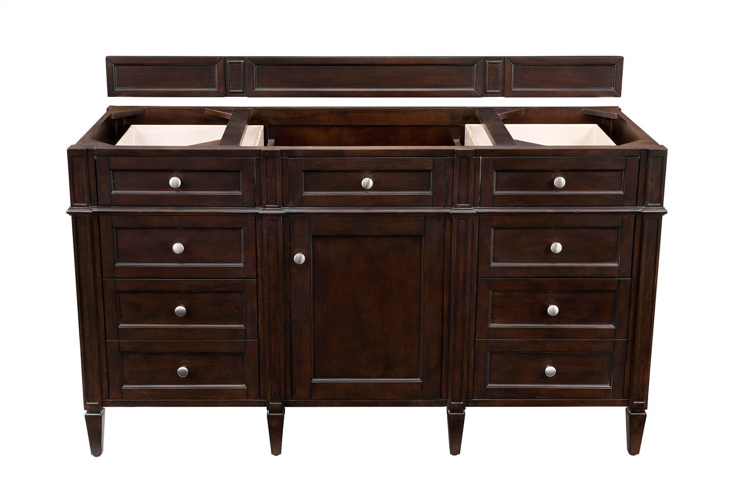 Renovate for Less Atlanta Brittany 60" Single Vanity, Burnished Mahogany w/ 3 CM Ethereal Noctis Silestone Top w/FreePower Wireless Charger