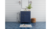 Load image into Gallery viewer, Kensington 29.5 Left Drawers in All Wood Vanity in Navy Blue - Cabinet Only ER VANITIES