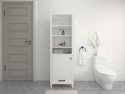 Windsor All Wood Linen Tower in Bright White ER VANITIES