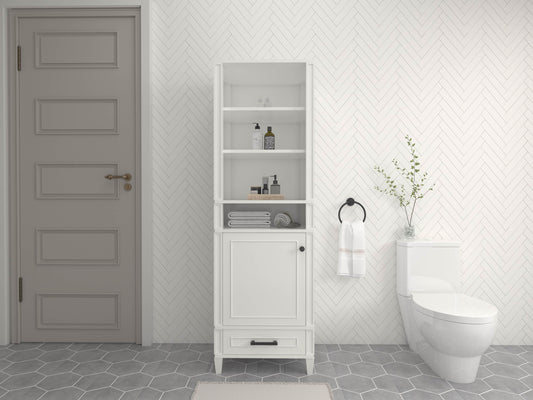 Windsor All Wood Linen Tower in Bright White ER VANITIES