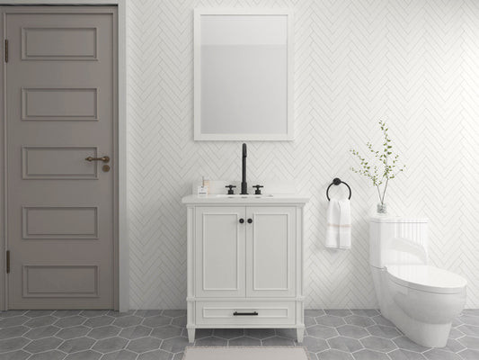 Windsor 29.5 in All Wood Vanity in Bright White - Cabinet Only ER VANITIES
