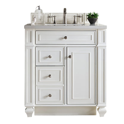 Renovate for Less Atlanta Bristol 30" Single Vanity, Bright White w/ 3 CM White Zeus Silestone Top