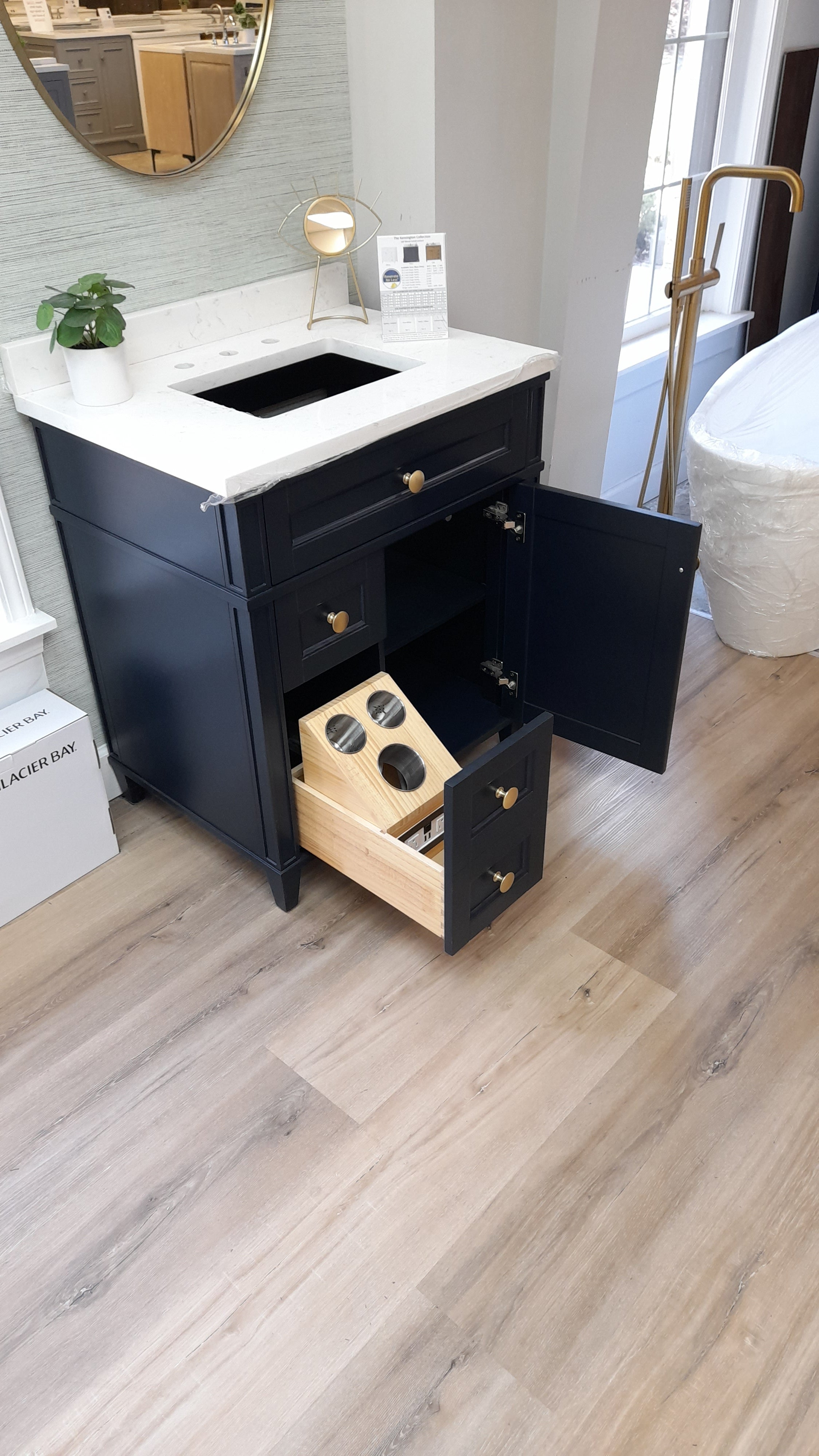 【vani】キャビネット Kensington 96 inch All Wood Vanity in Gray- Cabinet Only