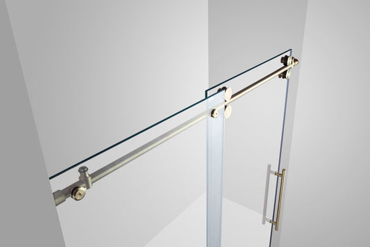 Sofi 60 in. x 79 in. Frameless Rolling Shower Door in Champaign Gold