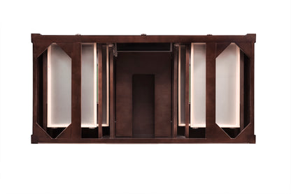 Renovate for Less Atlanta Brittany 48" Single Vanity, Burnished Mahogany w/ 3 CM Eternal Jasmine Pearl Silestone Top w/FreePower Wireless Charger