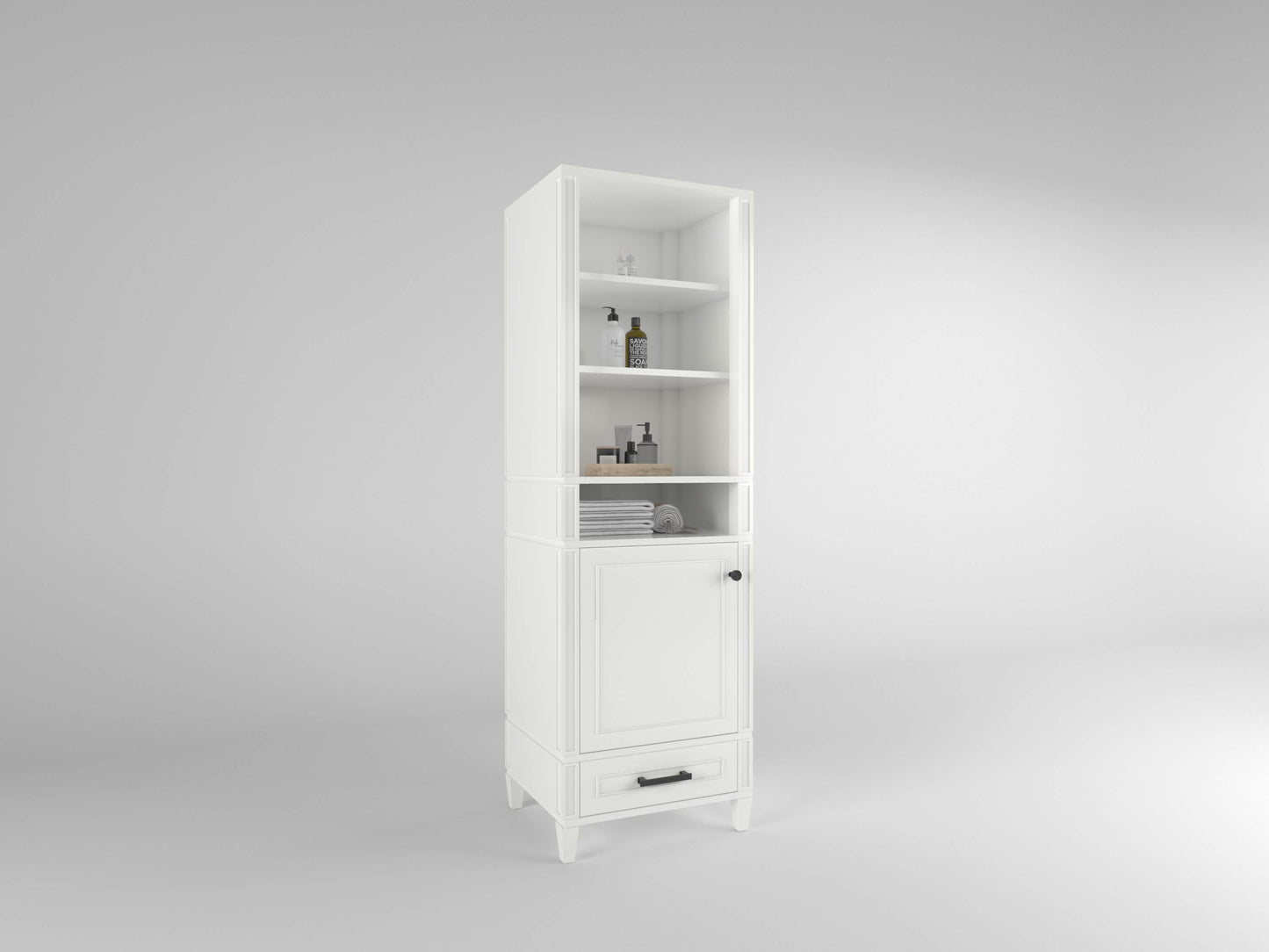 Windsor All Wood Linen Tower in Bright White ER VANITIES