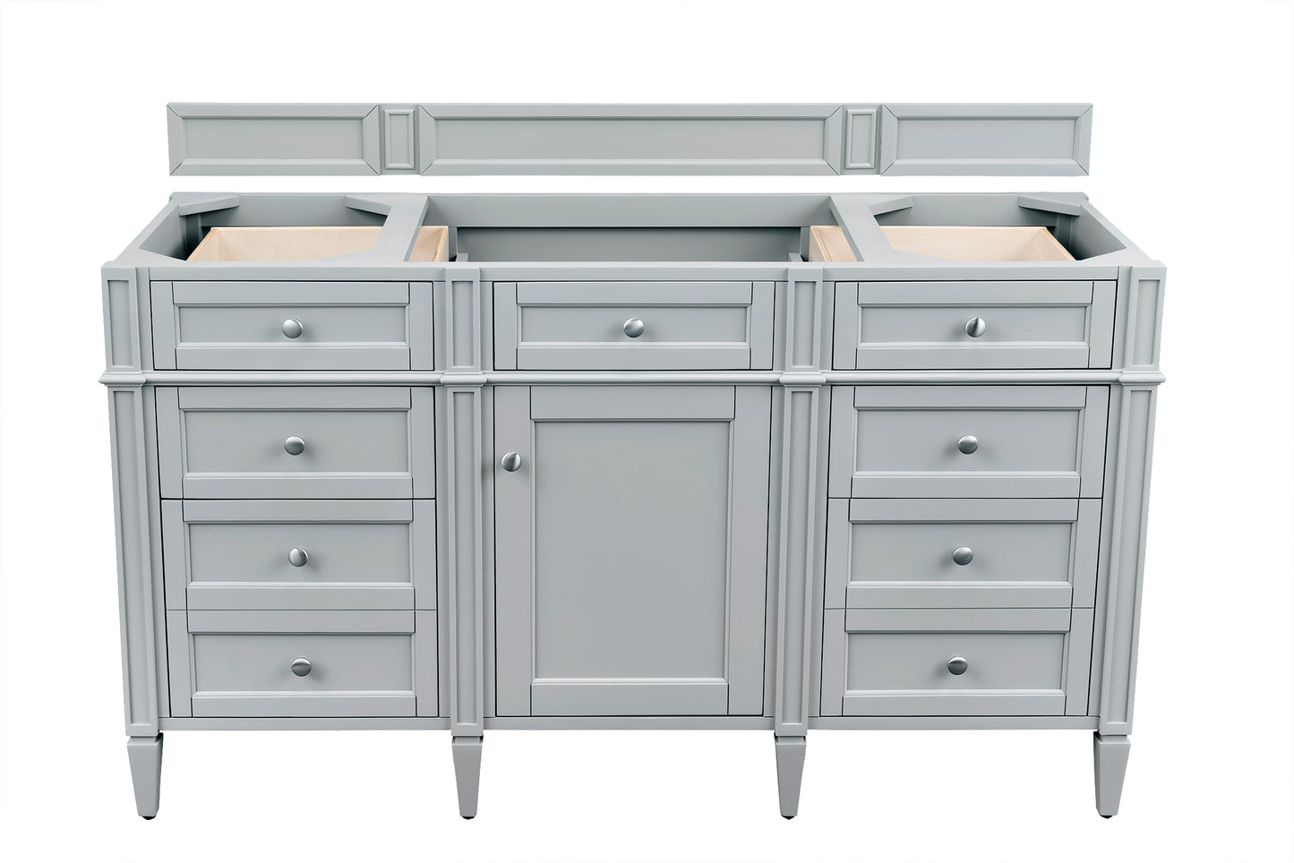 Renovate for Less Atlanta Brittany 60" Single Vanity, Urban Gray w/ 3 CM Eternal Jasmine Pearl Silestone Top