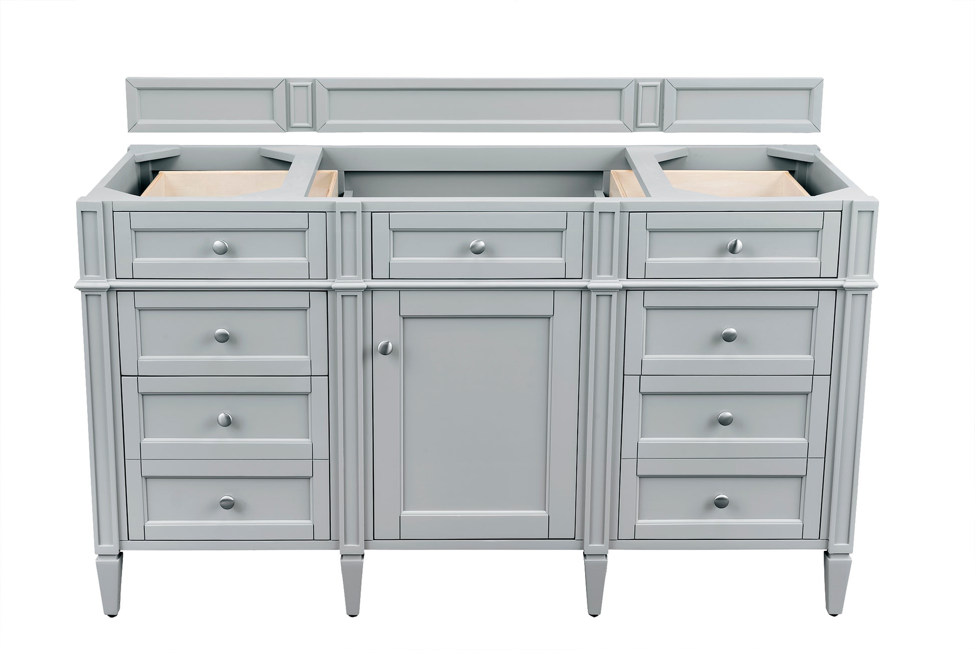 Renovate for Less Atlanta Brittany 60" Single Vanity, Urban Gray w/ Single Hole 3 CM White Zeus Silestone Top & Backsplash