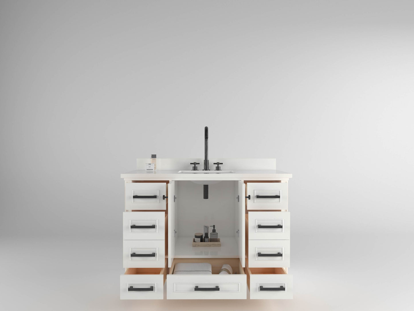 Windsor 47.5 in All Wood Vanity in Bright White - Cabinet Only ER VANITIES