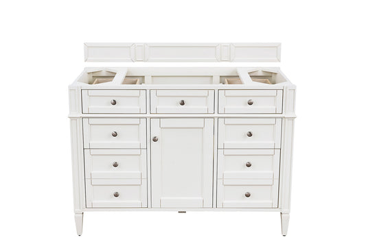 Brittany 48" Single Vanity in Bright White, w/ 3 CM Tajnar Eclos Top
