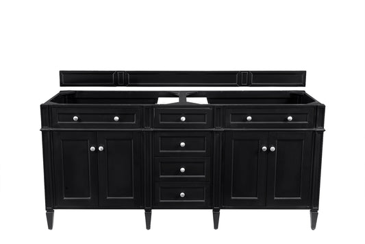 Renovate for Less Atlanta Brittany 72" Double Vanity, Black Onyx w/ 3 CM Charcoal Soapstone Silestone Top