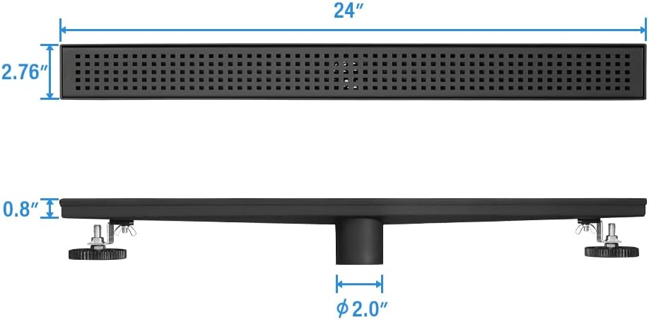 Linear Shower Drain 24-Inch In Matte Black