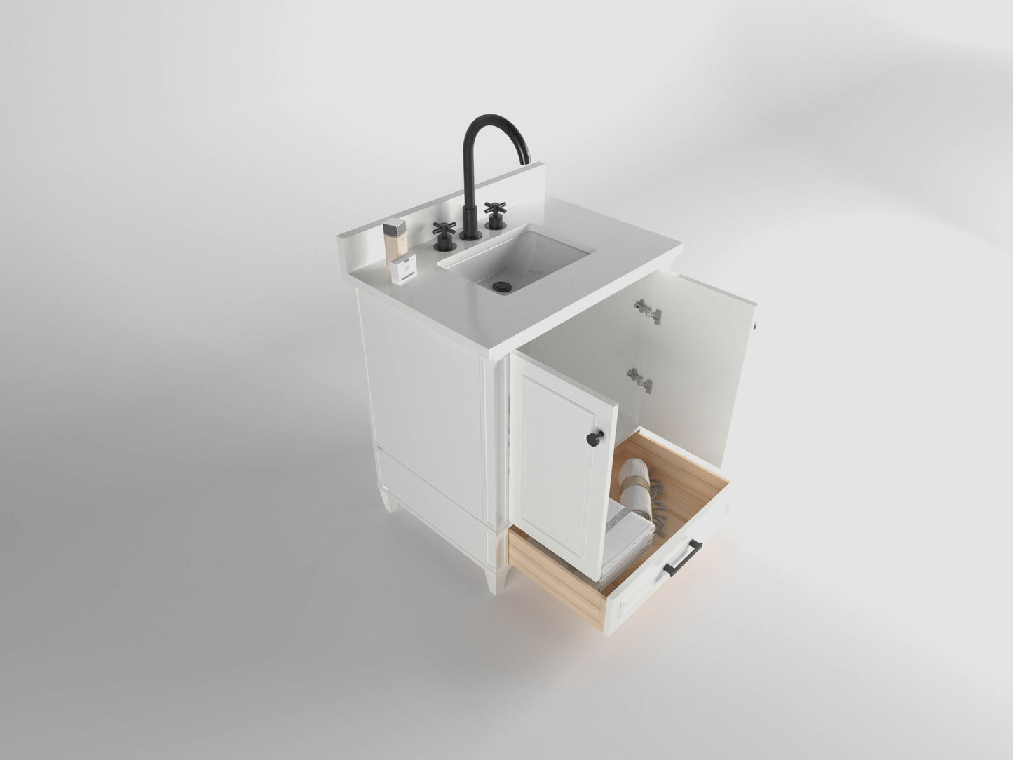Windsor 29.5 in All Wood Vanity in Bright White - Cabinet Only ER VANITIES