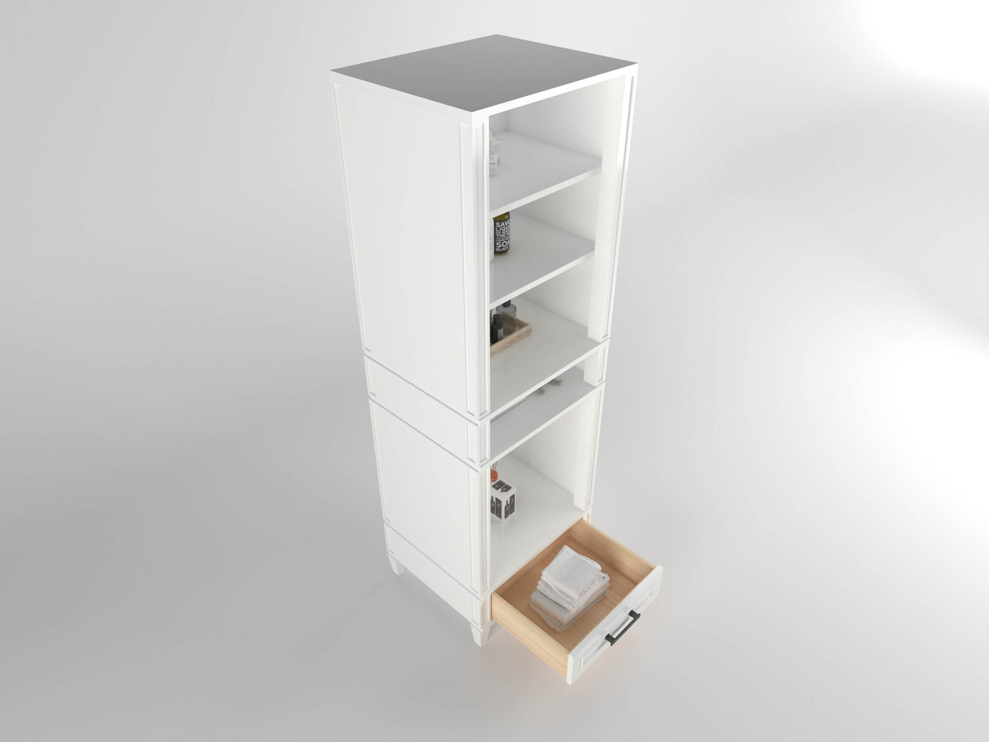 Windsor All Wood Linen Tower in Bright White ER VANITIES