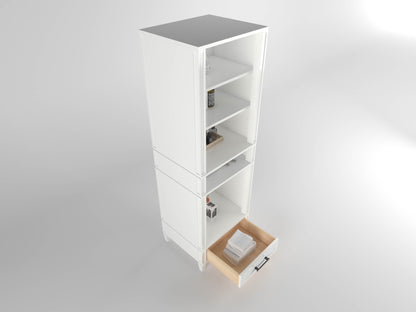 Windsor All Wood Linen Tower in Bright White ER VANITIES