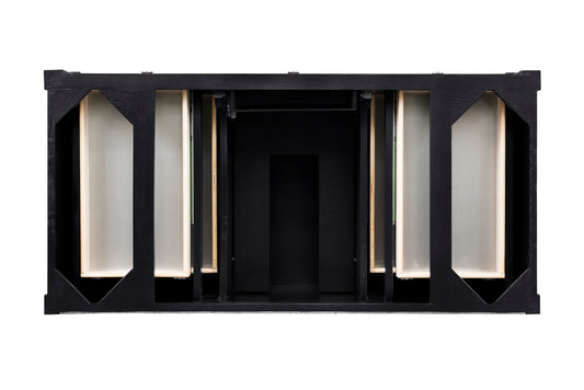 Brittany 48" Single Vanity, Black Onyx w/ 3 CM Victorian Silver Silestone Top
