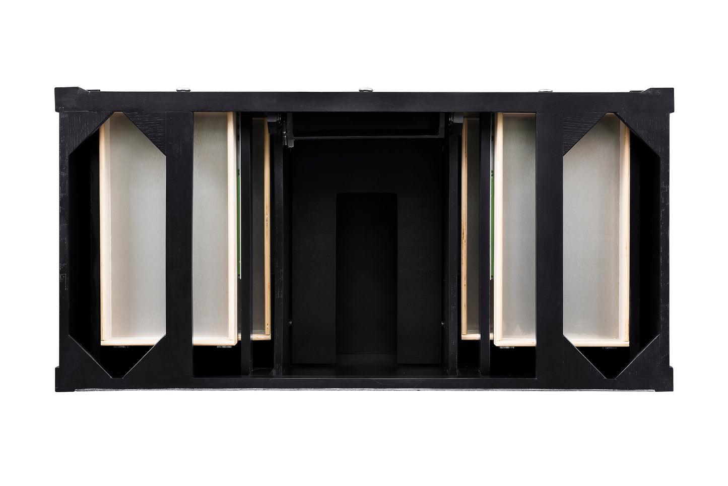 Renovate for Less Atlanta Brittany 48" Single Vanity, Black Onyx w/ 3 CM Eternal Jasmine Pearl Silestone Top