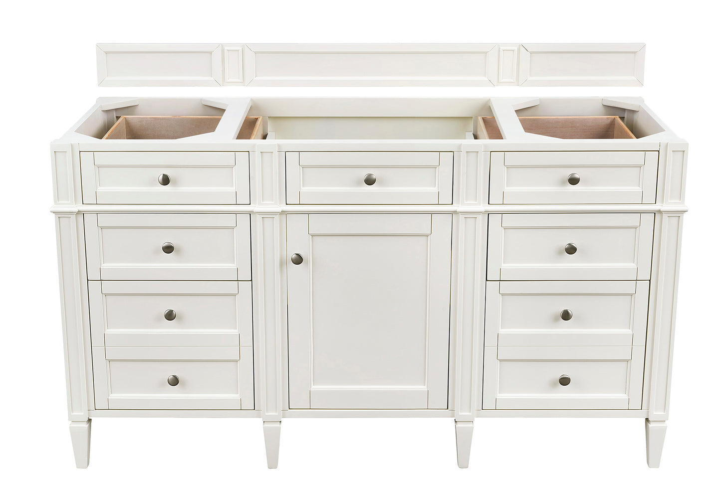 Renovate for Less Atlanta Brittany 60" Single Vanity, Bright White w/ 3 CM Eternal Jasmine Pearl Silestone Top w/FreePower Wireless Charger