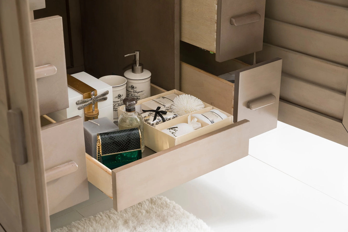 Portland 36" Single Vanity Cabinet, Whitewashed Walnut