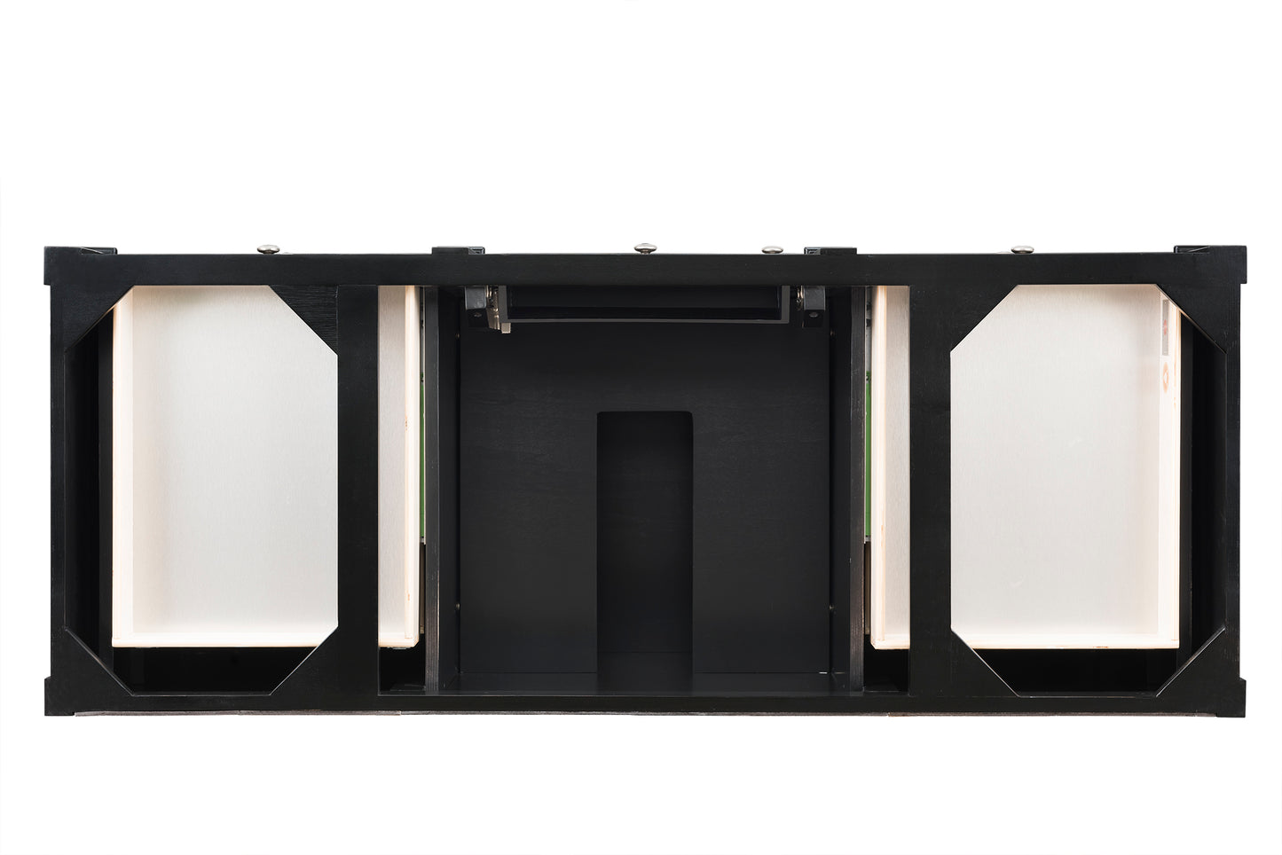 Renovate for Less Atlanta Brittany 60" Single Vanity, Black Onyx, w/ 3 CM Phantome Eclos Top